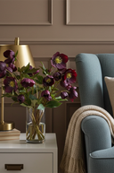 Faux Silk Burgundy Helleborus Flower Stem