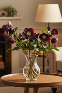 Faux Silk Burgundy Helleborus Flower Stem