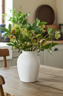 Faux Silk Green Burgundy Helleborus Flower Stem