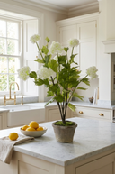 Faux Viburnum in Cement Pot