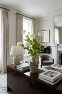 Faux Viburnum in Cement Pot