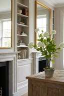 Faux Viburnum in Cement Pot
