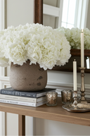 Faux White Hydrangeas in Rustic Pot - The Grand