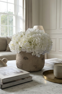 Faux White Hydrangeas in Rustic Pot - The Grand