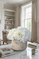 Faux White Hydrangeas in Rustic Pot - The Grand