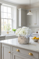 Faux White Hydrangeas in Rustic Pot - The Grand