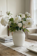 Faux Bunch of 6 White Peony Spray