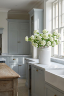 Faux White Snowball Viburnum Spray