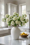 Faux White Snowball Viburnum Spray