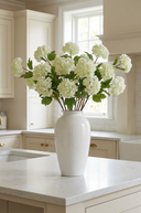Faux White Snowball Viburnum Spray