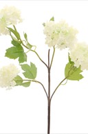 Faux White Snowball Viburnum Spray