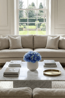 Faux Blue Hydrangeas in Ribbed Pot - The Irish Country Home