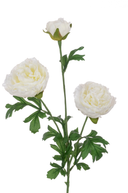 Faux Fluffy White Ranunculus Spray