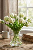 Faux Fresh Touch Parrot Tulip Bunch White