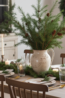 Faux Green Larch Branch with Cones