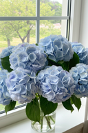 Faux Pale Blue Mophead Hydrangea Stem