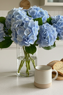 Faux Pale Blue Mophead Hydrangea Stem