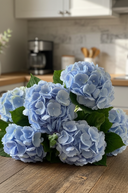 Faux Pale Blue Mophead Hydrangea Stem