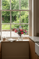 Faux Rose, Daisy and Astrantia in Glass Vase - The Irish Country Home