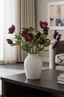 Faux Silk Burgundy Helleborus Flower Stem