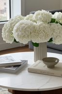 Faux White Mophead Hydrangea Stem