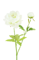 Faux White Peony Spray