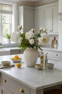 Faux White Peony Spray
