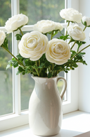 Faux White Ranunculus Spray