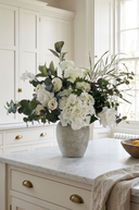 Faux White and Green Arrangement