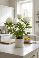 Faux White Peony in White Pot - The Irish Country Home