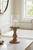 Glass Pillar Candle Holder, 35cm