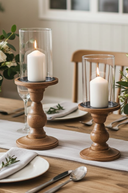 Glass Pillar Candle Holder, 30cm