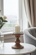 Glass Pillar Candle Holder, 30cm