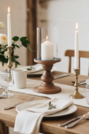 Glass Pillar Candle Holder, 30cm