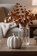 Glazed White Ceramic Pumpkin 12.3cm - The Irish Country Home