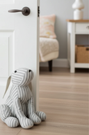 Grey Stripped Rabbit Door Stop, 32cm