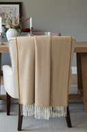 Supersoft Herringbone Lambswool Throw Honey