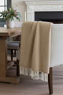 Supersoft Herringbone Lambswool Throw Honey