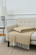 Supersoft Herringbone Lambswool Throw Honey
