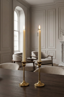 Pair of Warm White LED Tapered Ivory Dinner Candles