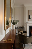 Pair of Warm White LED Tapered Ivory Dinner Candles