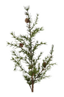 Faux Green Larch Branch with Cones