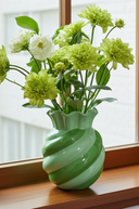 Mint/Green Swirl Stoneware Vase