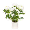 Faux White Peony in White Pot - The Irish Country Home