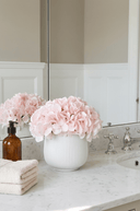 Faux Pink Hydrangeas in Ribbed Pot - The Irish Country Home