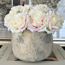 Faux Pink Roses in a Distressed Pot