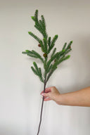 Faux Pine branch with cones 76cm