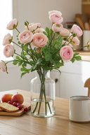 Faux Pale Pink Ranunculus spray