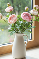 Faux Pale Pink Ranunculus spray