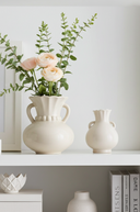 Sand Pearl Neck Stoneware Vase